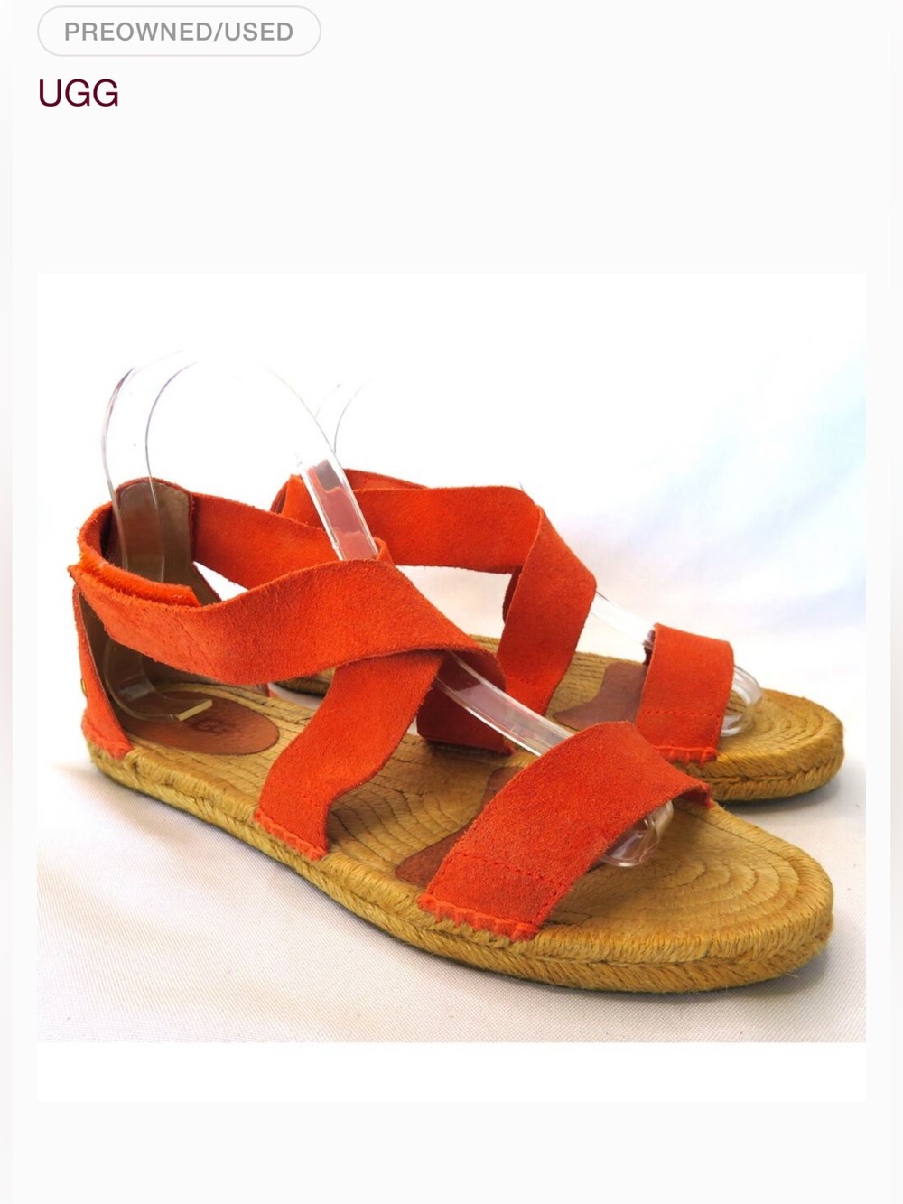 UGG Women’s Orange Suede Espadrille Sandals